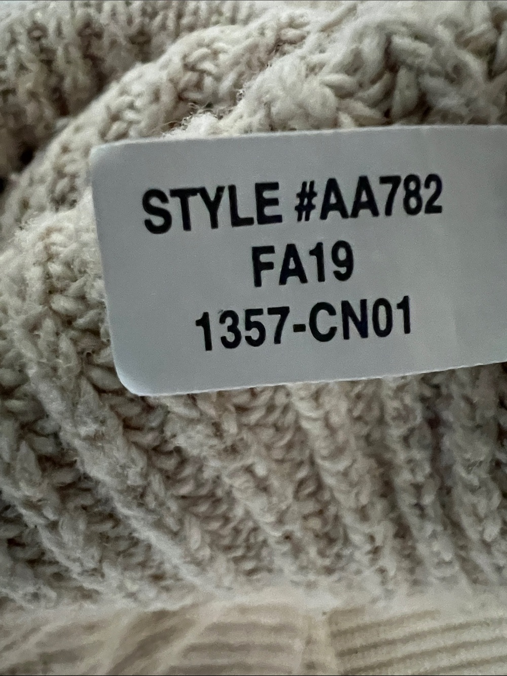 Madewell | Beige Slouchy Ribbed Crewneck Sweater Front Pocket #AA782 Size S - Picture 16 of 17